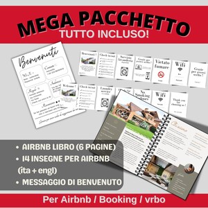 Airbnb mega pack, messaggio di benvenuto, libro di benvenuto, insegne per airbnb, simboli airbnb, mega bundle, affitti brevi