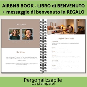 Può includere: Un libro di benvenuto Airbnb stampabile con un messaggio personalizzato. Il libro include una sezione per gli host per presentarsi, una sezione per le regole della casa e una sezione per i messaggi di benvenuto. Il libro è progettato per essere stampato e consegnato agli ospiti al loro arrivo.