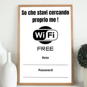 Airbnb info wifi italiano, Free Wifi, Cartello per bar, Poster WIFI, Template italiano,Airbnb regole italiano,Messaggio per ospiti,info casa