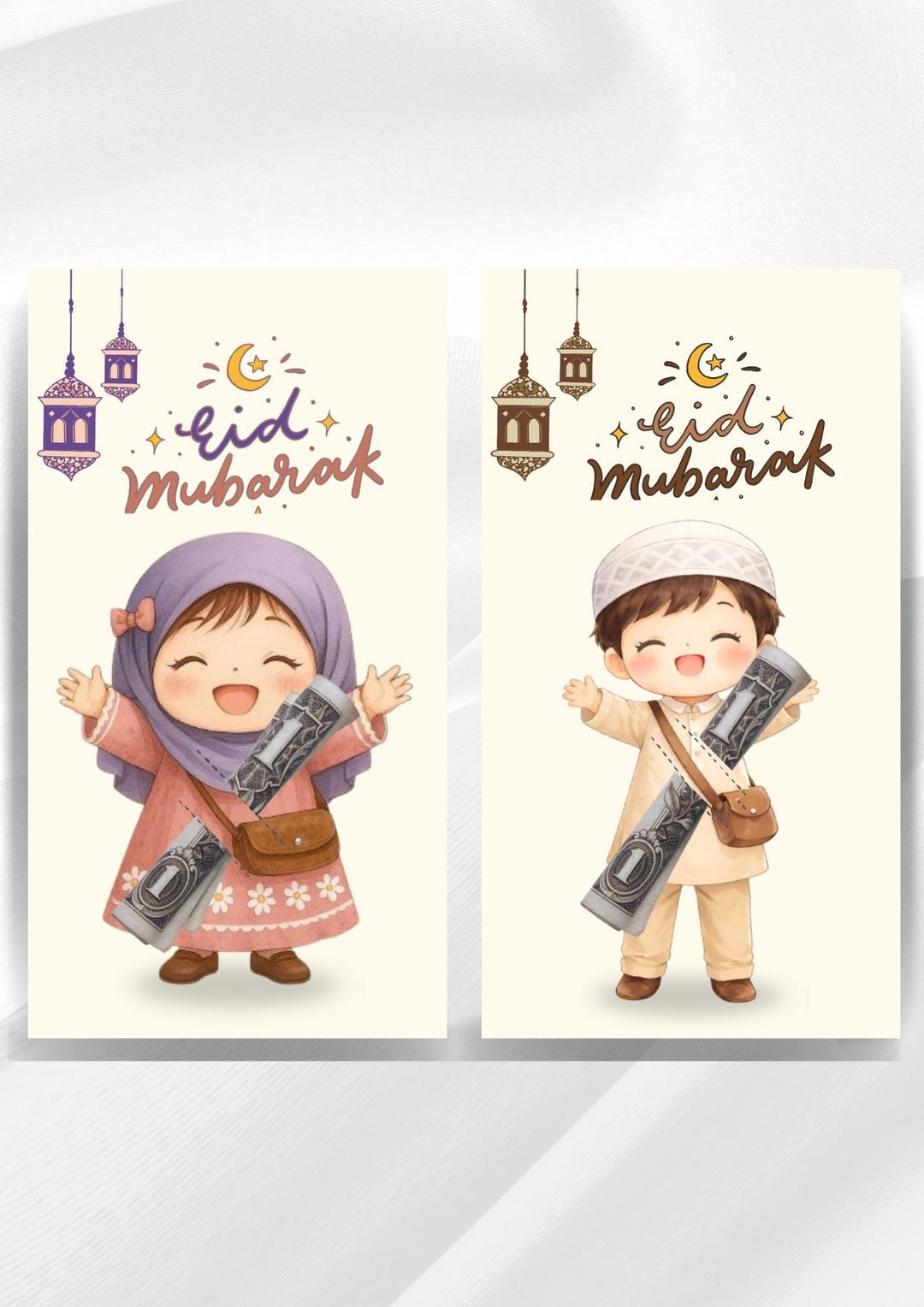 Eidi Design Eid Money Holder-2 Designs, Printable Eidi Envelopes for Kids ...