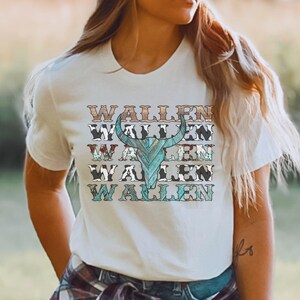 Country Music Fan Gift for Women Concert T-shirt Ideas Bull Skull Shirt Trendy Western T-shirt Rustic Cowboy Graphic Tee