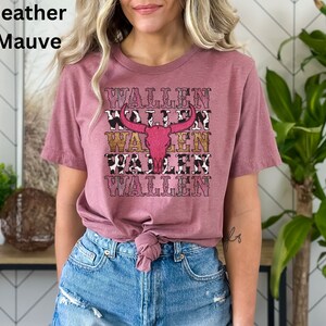 Country Music Concert T-shirt for Women Bull Skull Trendy Western Shirt Southern Country Music Fan Gift Women Cow Print Tshirt