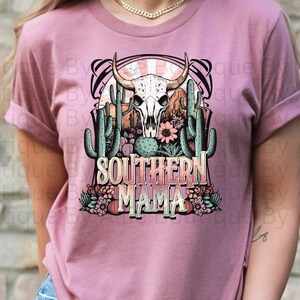 Southern Mama Tee Cowgirl Aesthetic T-Shirt Country Mama Fall Gift for Women Western Trendy Gift for Mom Southern Mom Shirt for Chirstmas