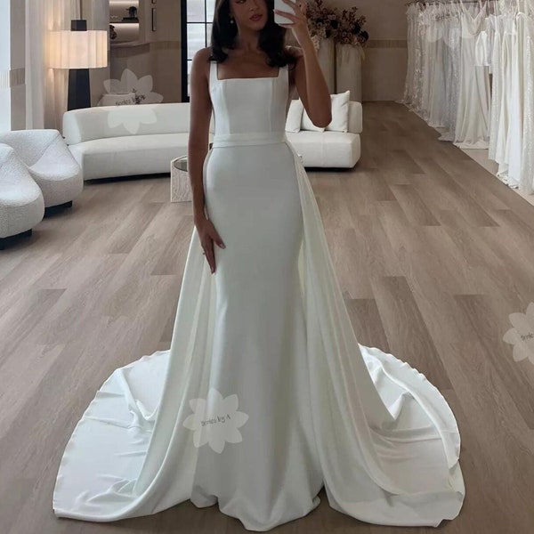 Robe de mariée à basque amovible. Robe de mariée avec superjupe. Robe de mariée et surjupe