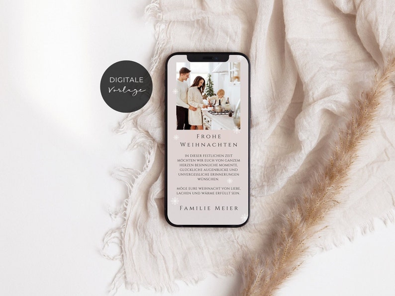 Digitale Weihnachtsgrüße mit Foto personalisiert Grußkarte Etsy.de