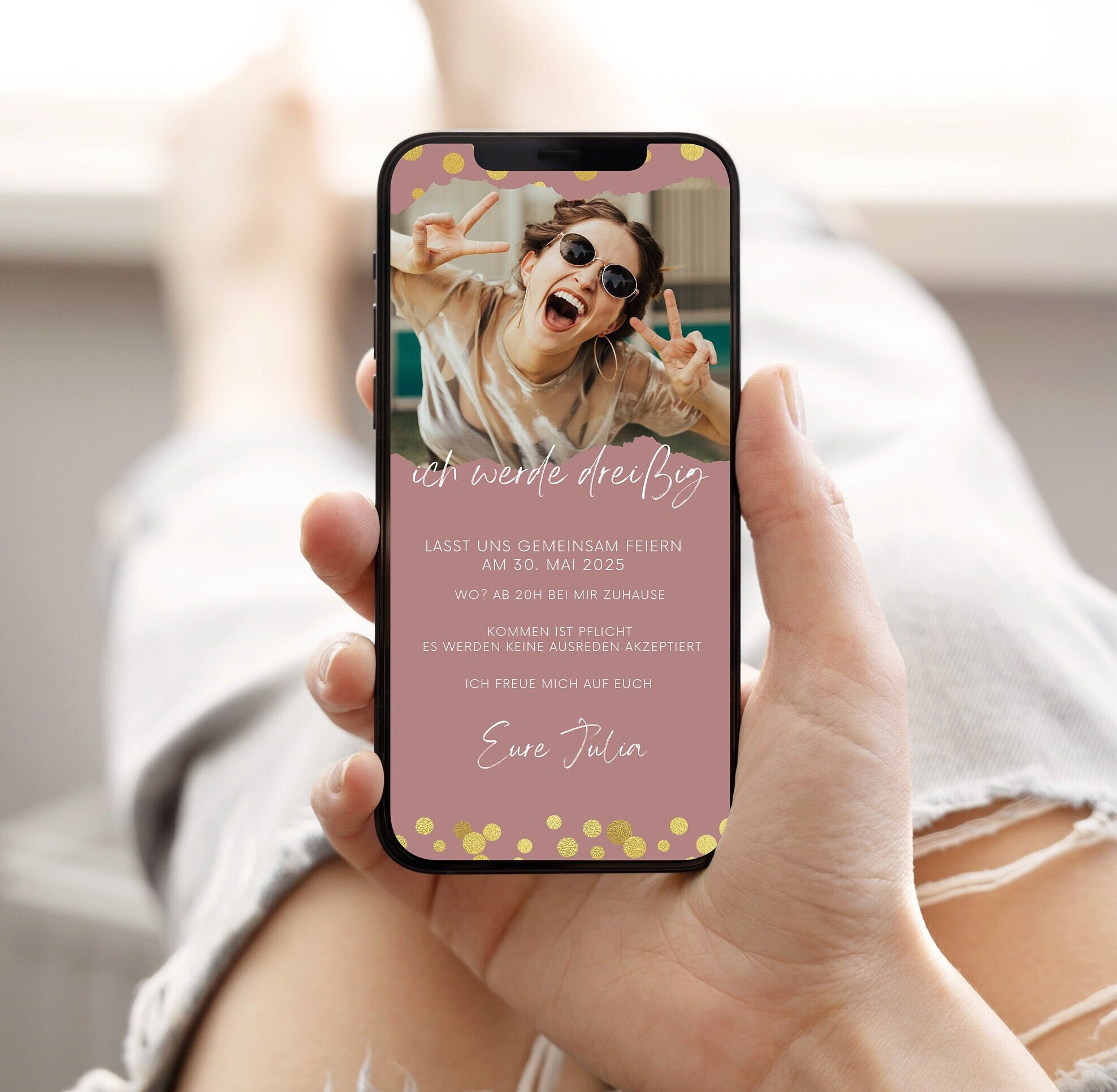 Digitale Geburtstagseinladung Vorlage animierte eCard Einladung Geburtstagsparty mit Namen 
