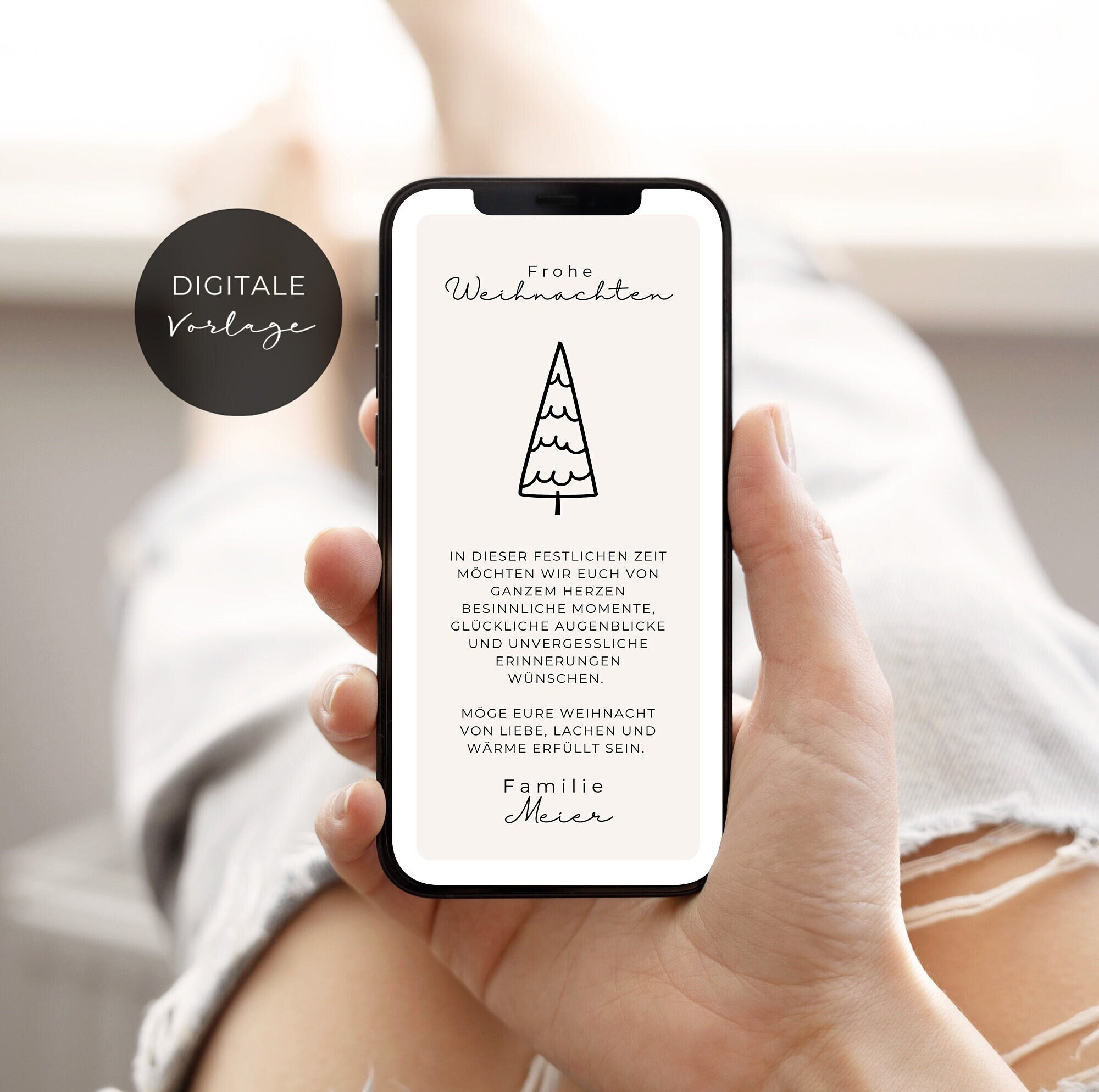 Digitale Weihnachtsgrüße minimalistisch personalisierbare