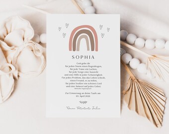 personalized godparent letter godchild with rainbow, printable baptism certificate godchild template | Girl baptism letter rainbow 414