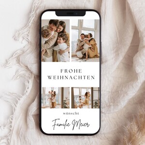 digitale eCard Weihnachten Fotocollage personalisiert | digitale Weihnachtskarte mit Fotos | Vorlage Canva | Versenden per Handy 730