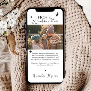 digitale Weihnachtskarte personalisierbar mit Foto | digitale Vorlage eCard Weihnachten | animiert | versenden per Handy 766