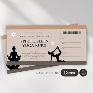 DIY Gutschein Vorlage Yoga Kurs zum Ausdrucken | Freundin Geschenk Spiritualität | Überraschungsgutschein Entspannung & Yoga 1013