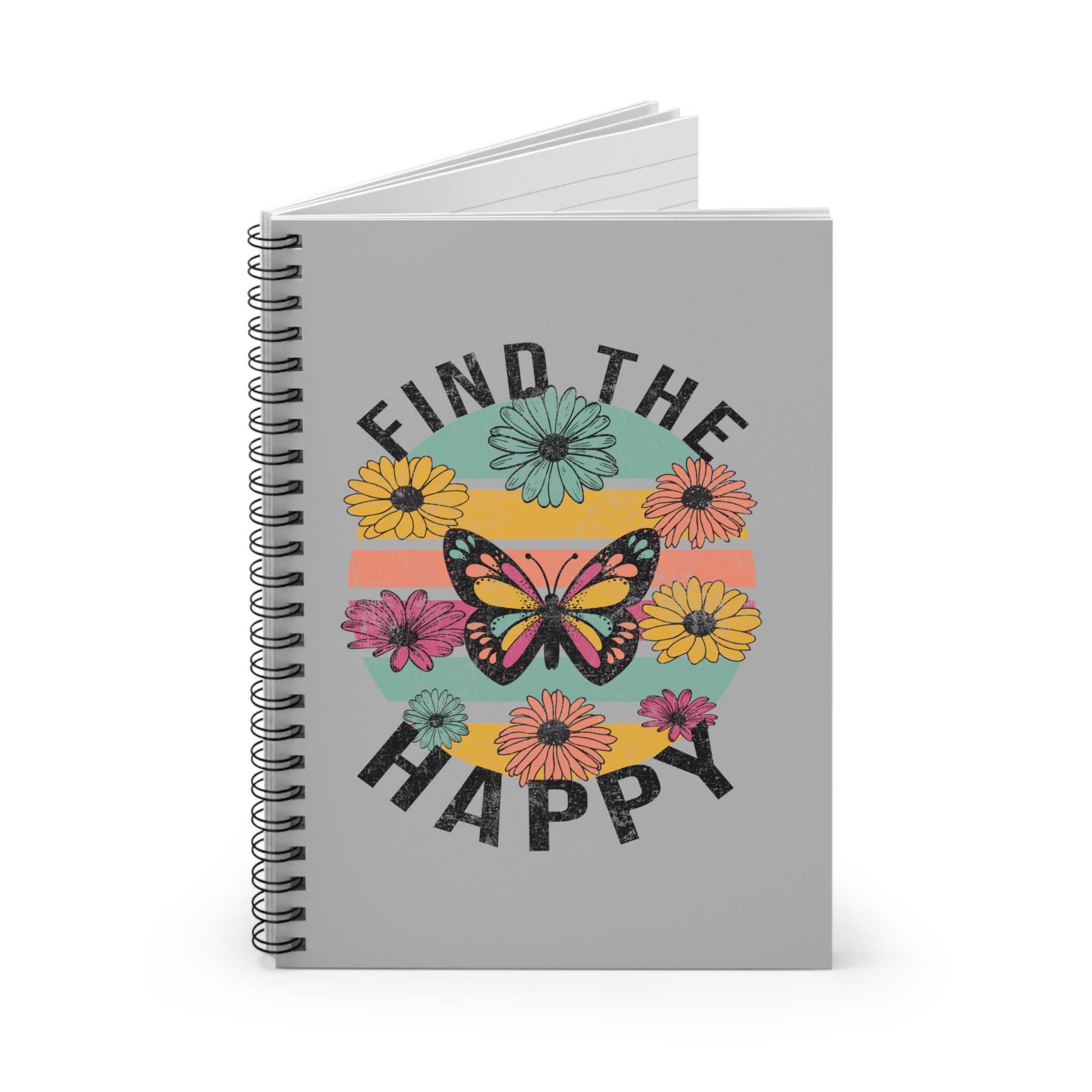 Find the Happy Boho Happiness Spiral Notebook Ruled Line - Etsy