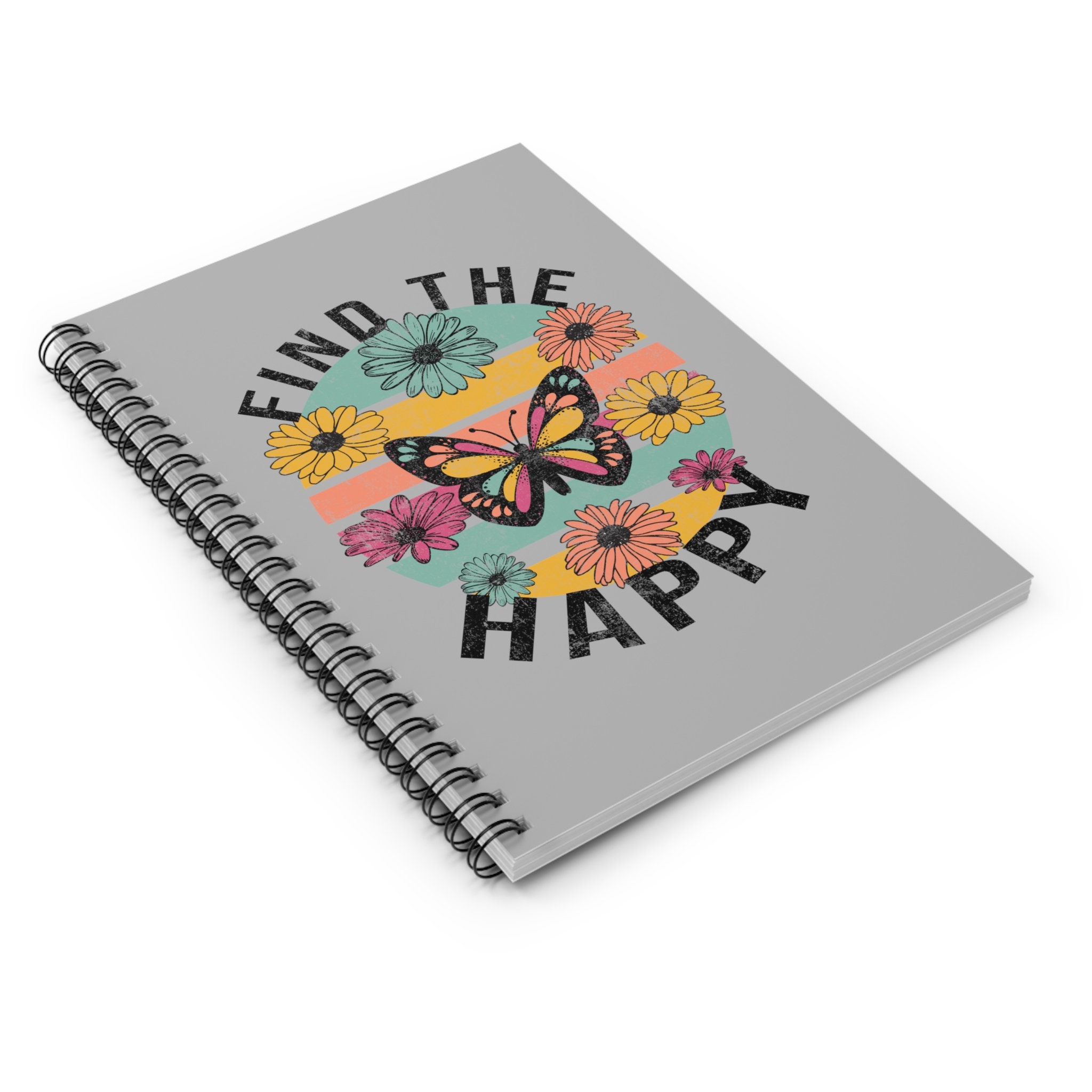 Find the Happy Boho Happiness Spiral Notebook Ruled Line - Etsy