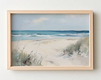 Arte de la pared, impresión de dunas de arena, paisaje de playa, arte de la pared de la pintura al óleo, decoración de la pared del océano, arte tropical, decoración de la casa de la playa, playa de Florida