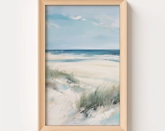 Arte de la pared, impresión de dunas de arena, paisaje de playa, arte de la pared de la pintura al óleo, decoración de la pared del océano, arte tropical, decoración de la casa de la playa, playa de Florida