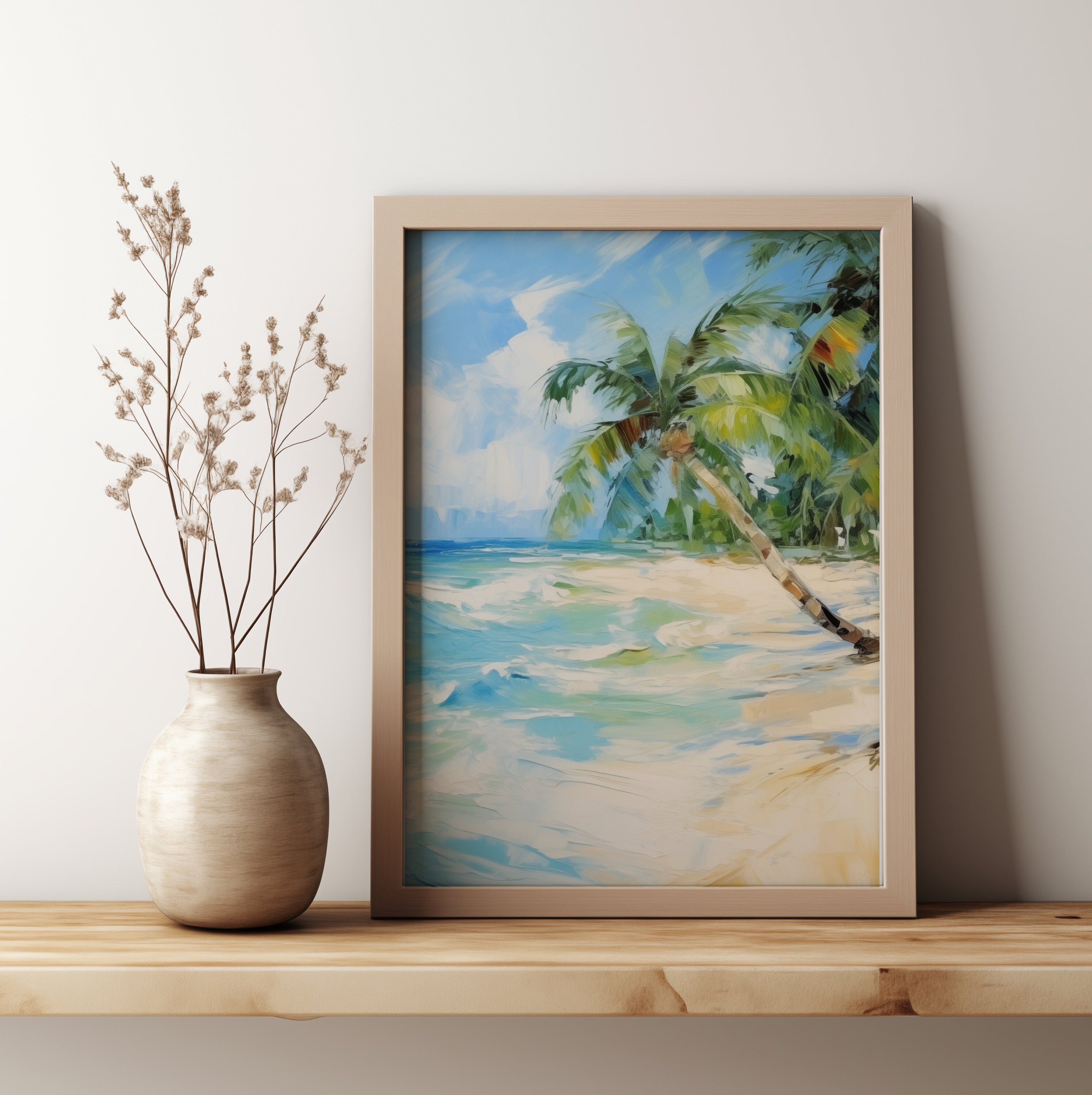 Palm Tree Art Print | Coastal Landscape | Beach House Decor ...
