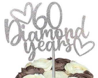 60 Diamond Years Cake Topper