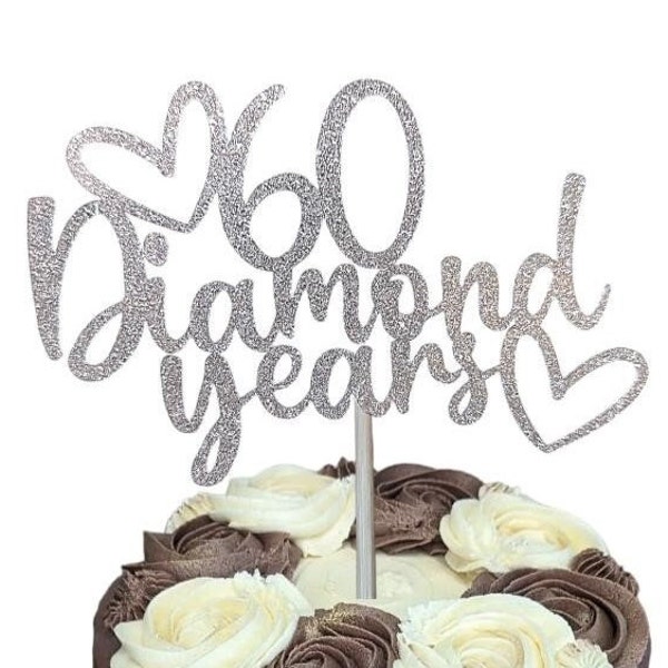 60 Diamond Years Cake Topper