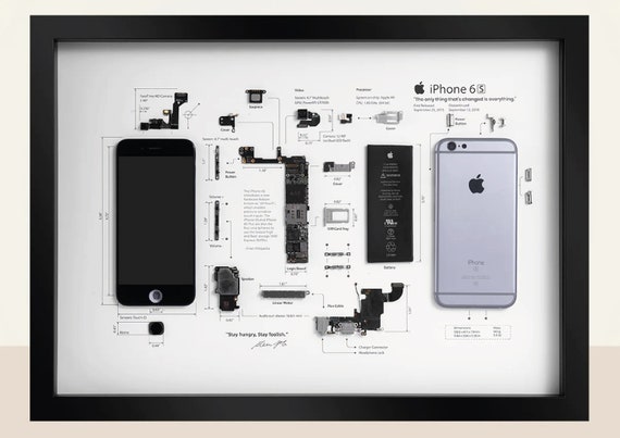 iPhone 6s 分解図 アートフレーム IPhone 6s Teardown Art - Digital Template - Apple - iPhone
