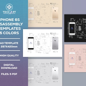 Iphone 6s framed template, Black Background, iPhone Teardown Templates, Frame iPhone, iPhone Wall Art, iPhone Frame Art / Digital Prints A3