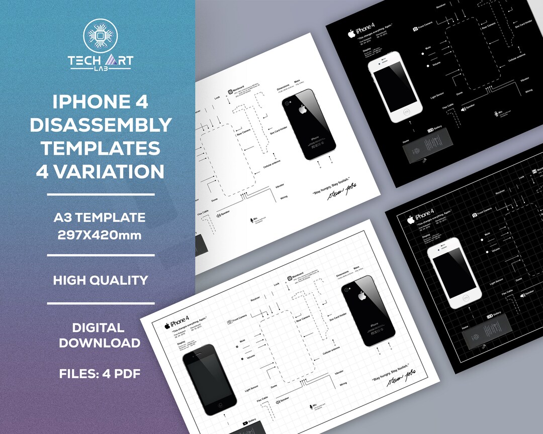 Download iPhone 4 Framed Template, iPhone Teardown Template, Frame ...