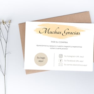 Tarjeta de Agradecimiento Diseño Único / Tarjetas en Español / Formato de tarjeta para Editar