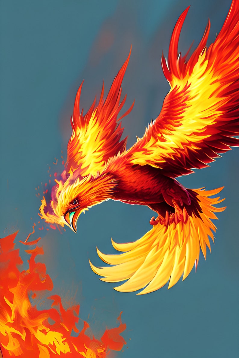 Phoenix Wall Art Phoenix Art Print Trendy Wall Print Bird Etsy