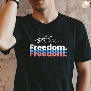 Freedom T-Shirt Vintage Look - American Patriot Design Für Männer & Frauen