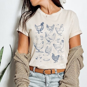 Retro Chicken Graphic T-Shirt: Distressed Unisex Tee