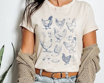Retro Chicken Graphic T-Shirt: Distressed Unisex Tee