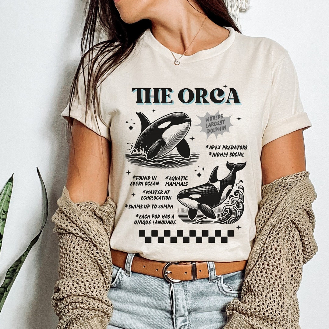 Retro Orca Shirt for Men and Women Orca Whale Tshirt Killer Whale Tee Ocean Inspired Style Etsy