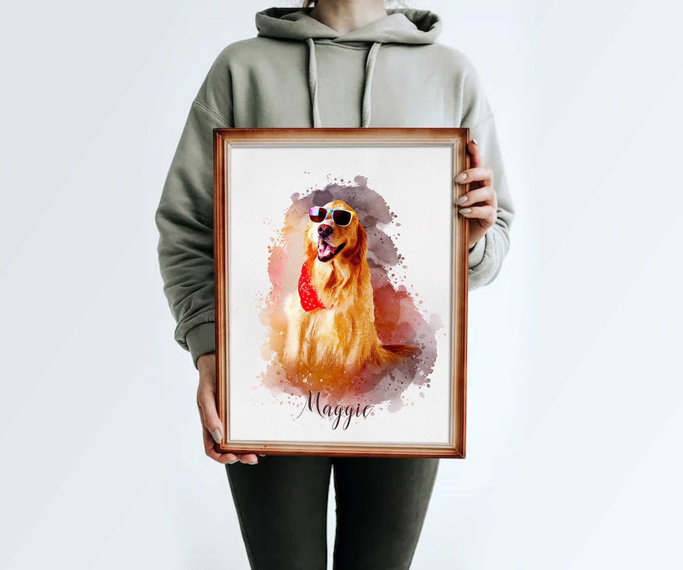 Custom Dog Painting Dog Watercolor Portrait Dog Photo to Etsy