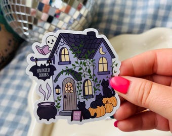 Haunted Bookstore Sticker: Spooky Book Club, Halloween Vinyl Decal