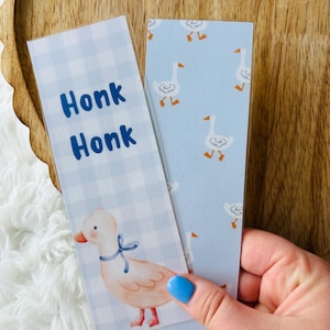 goose bookmark | cutesy | silly goose | blue bookmark