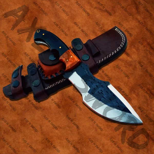Full Tang D2 Steel Tracker Knife with Leather Sheath