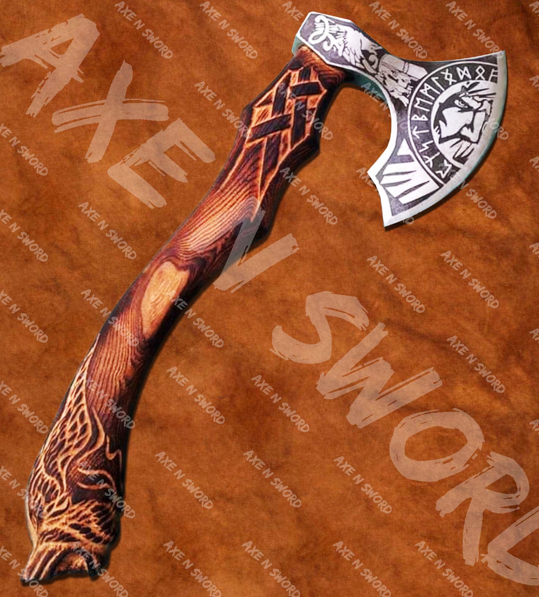 Axe HATCHET Throwing Axe Camping Axe Wood Handle Viking