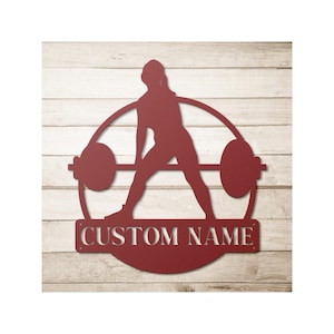 Custom Gym Name Sign, Gym Decor, Personalized Ladies Fitness Home Gym Sign, Garage Gym Personalized Gift, Weightlifting Metal Sign