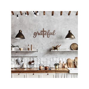 Grateful Word Art Metal sign, Metal Wall Art, Farmhouse Decor, Rustic Housewarming Gift