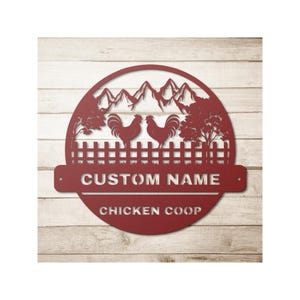 Chicken coop Metal Sign Wall Art, Personalize Hen House Sign, Rooster Metal Sign, Farmhouse Decor, Metal Farm Sign. Custom Chicken Coop sign