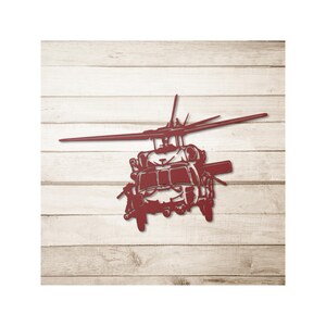 Attack Helicopter Metal Wall Art Decor, Veteran Gift, Military Home Decor, Air Force Metal Wall Sign, Helicopter Pilot Gift Metal Sign