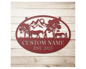 Personalized Cowboy Metal Sign, Cowboy Man Cave Western Decor Gift, Custom Ranch Farm sign, Horse Ranch Metal Sign, Mother's Day Gift