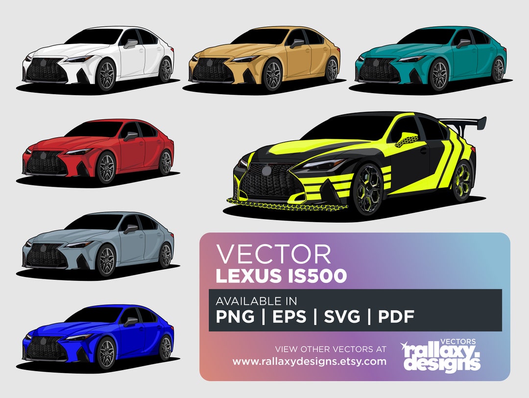 Lexus IS500 Car Pack Automotive Vector Collection Digital Etsy