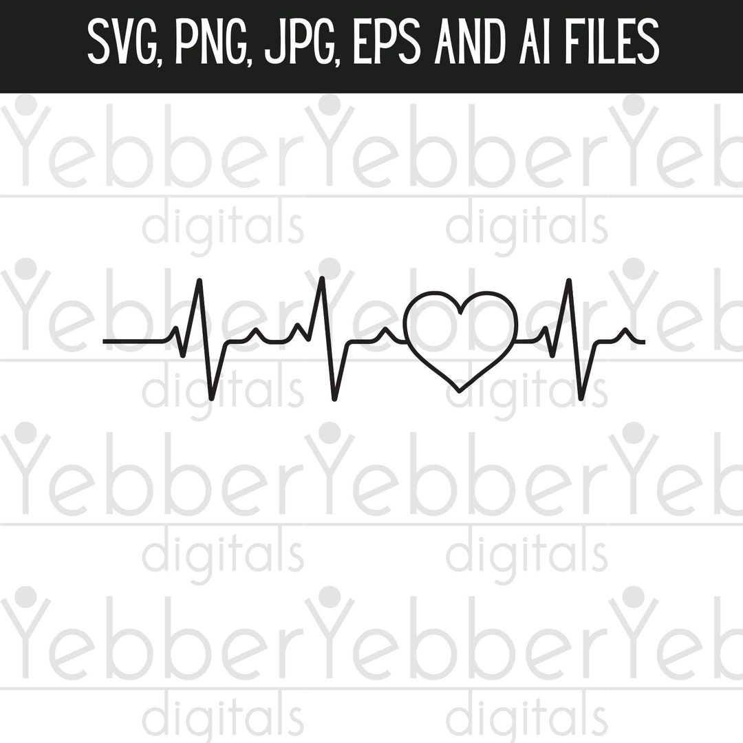 Heartbeat Line Svg Passion Pulse Png Minimalistic Ekg Design Cardiac Love Clipart Heart