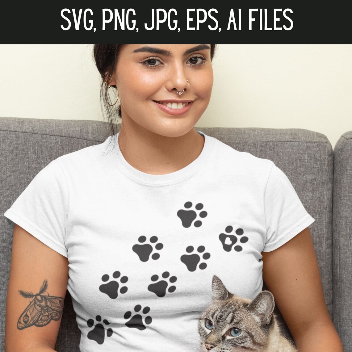 Pet Paw Prints SVG Paw Print Design Dog Paw Prints PNG Etsy
