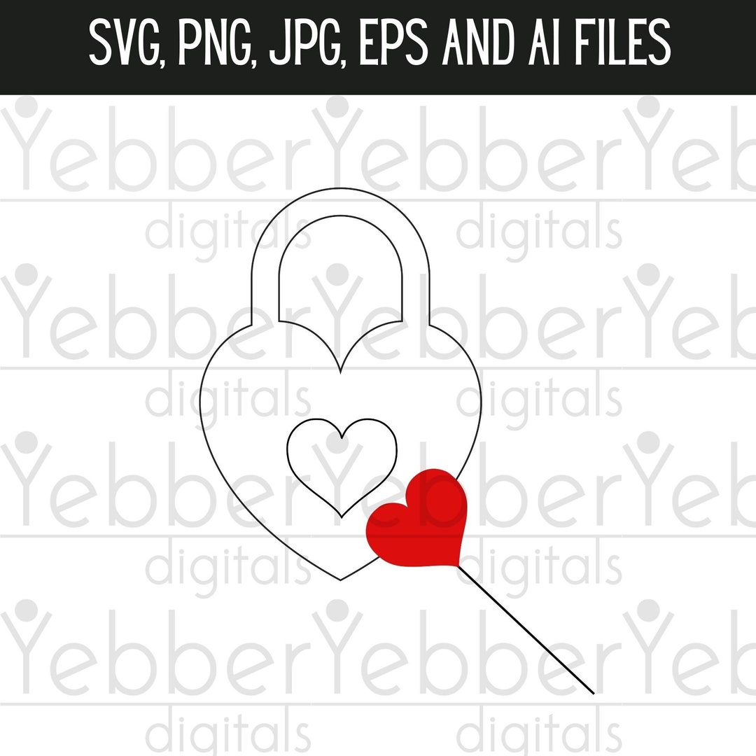 Couples Gift: Lock and Key to Heart SVG, PNG, JPG - Romantic Design for ...