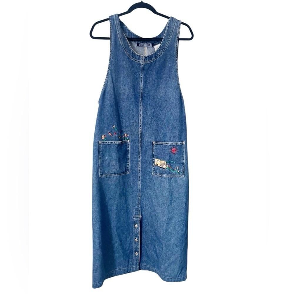 denim dress 90s fashion VIntage Denim Dress in Blue Zanita Lab| 90s dark blue summer dress – Fashion  and Fables