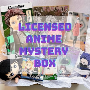 Licensed Anime Mystery Lucky Box | Authentic Official Figure, Plush, Keychain, Gachapon, Blind Box with Asian Snacks Surprise Box Gift Set