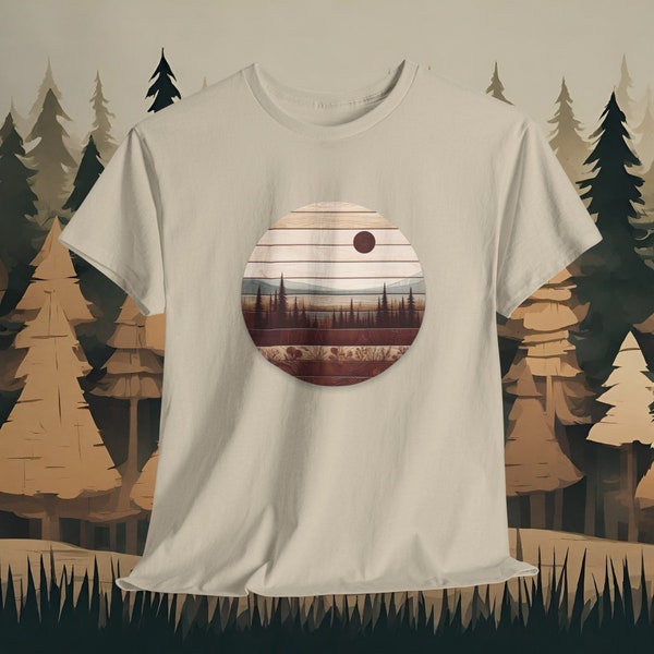 Forest & Mountain Tee, Nature Lover Gift, Hiking Shirt, Trendy Outdoor Wear, Casual Nature Top