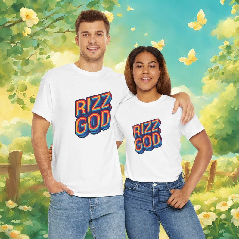Rizz God T-shirt, Cool Font Tee, Goofy Graphic Shirt, Trendy Teen ...
