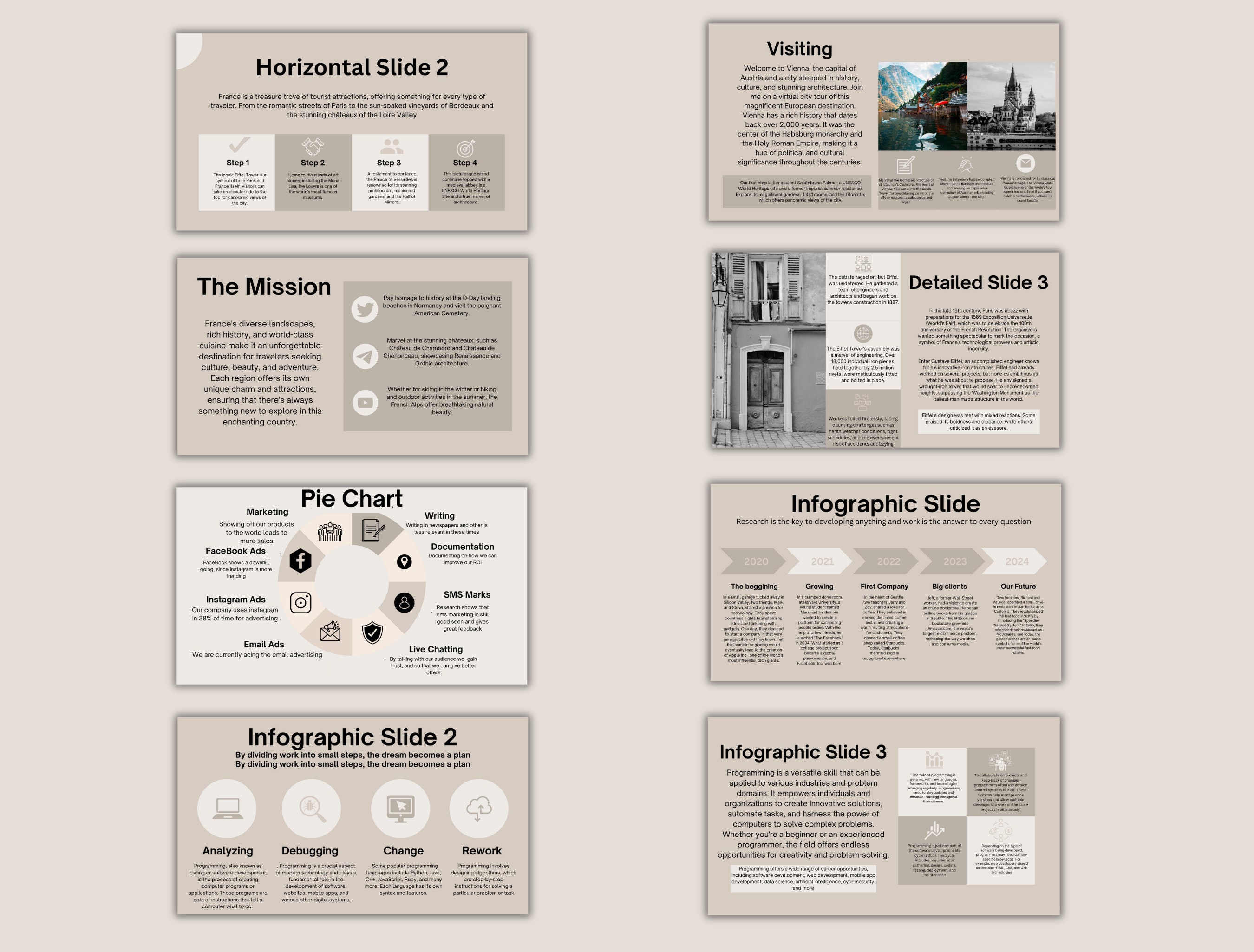 Minimal Modern Canva Presentation Template, Clean Beige Combo Deck ...